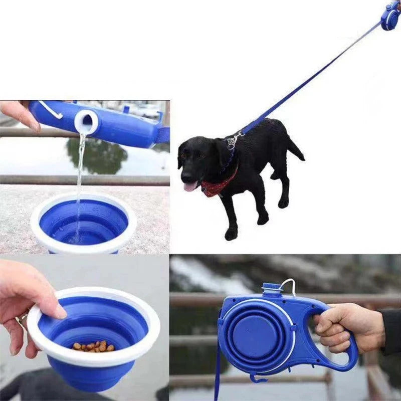 All-in-One Dog Leash with Water Bottle & Bowl